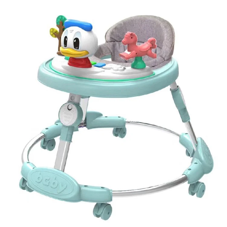 Simplicity Polyester Material Can Fold Multiple Colors Stainless Steel Frame Baby Walker