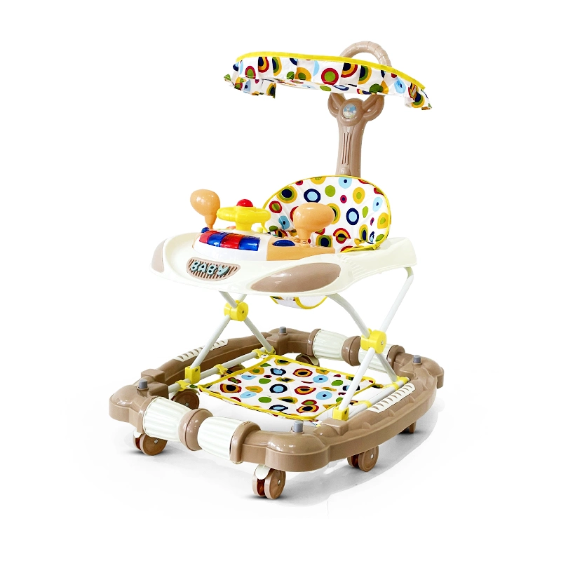 Hot Sale Baby Walker with Pusher and Music 8 Wheels Plastic 360 Degree Rotating Baby Walker Baby Walker with Music and Light