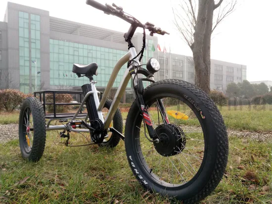 Электрический трехколесный велосипед с толстыми шинами для грузовых автомобилей Beach Cruiser